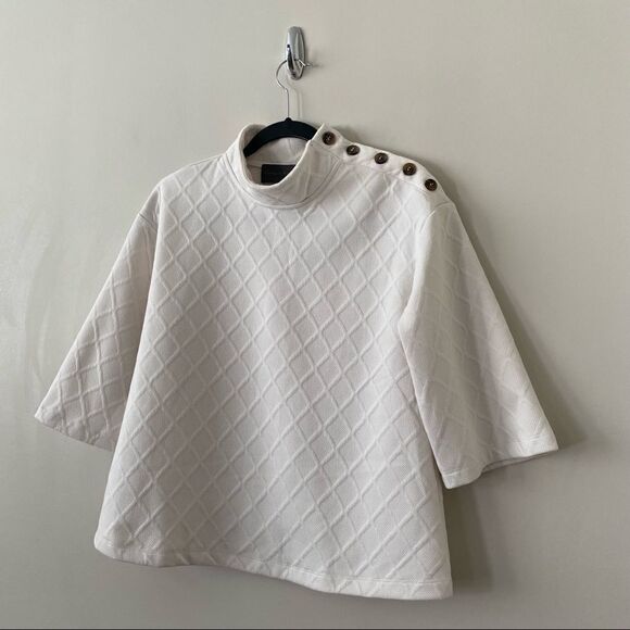 Anthropologie-Saturday/Sunday Mollie Button-Shoulder Top - Picture 6 of 9